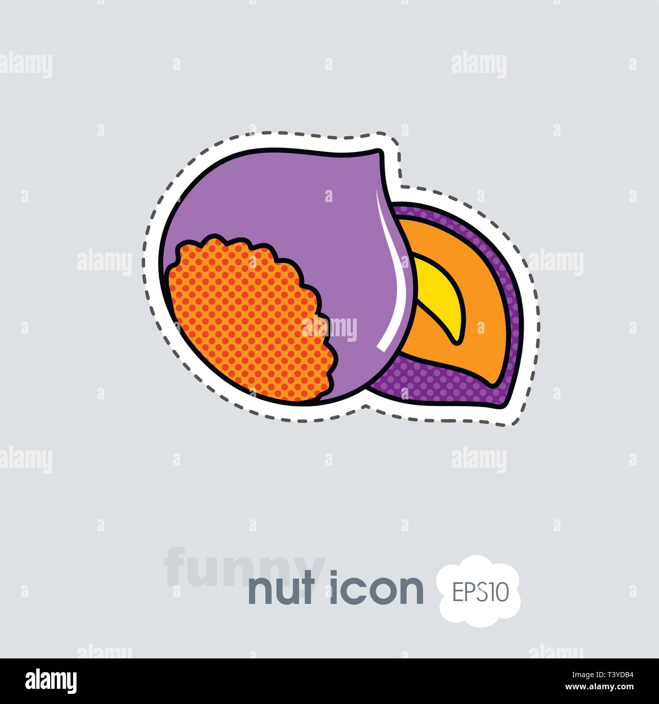 Haselnuss, Mutter Symbol. Obst Mutter unterschreiben. Vector Illustration für Essen Anwendungen und Webseiten Stock Vektor