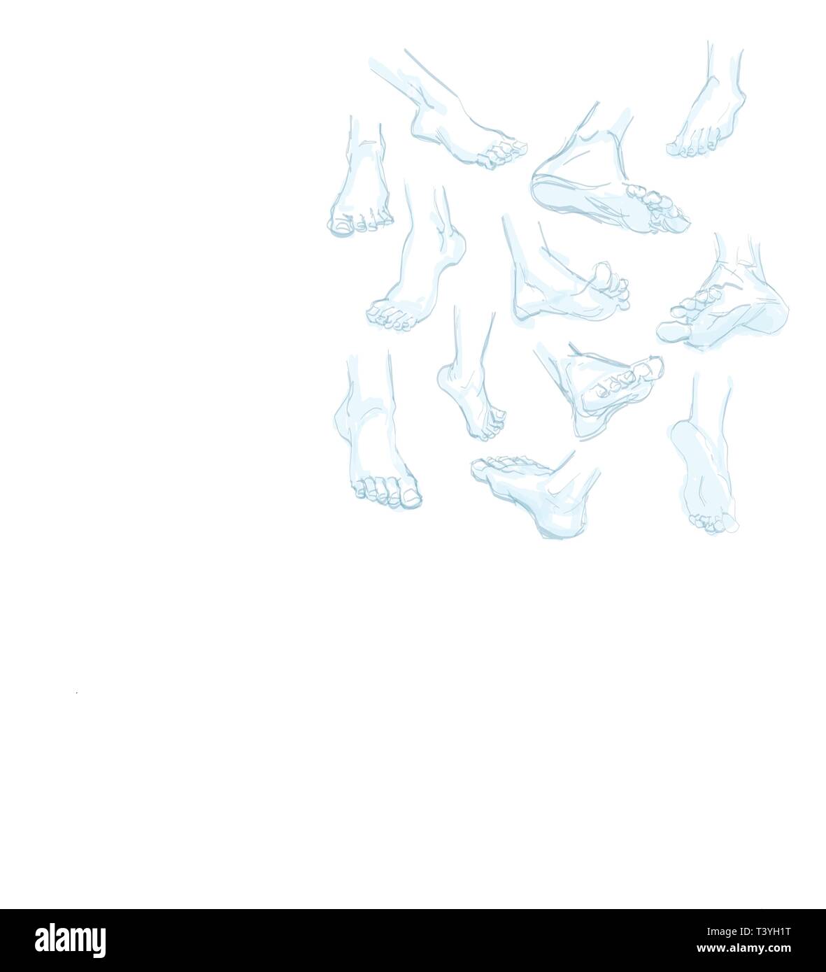 Fuß doodle. Hand gezeichnete Skizze. Abbildung Stock-Vektorgrafik - Alamy