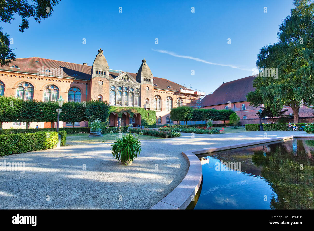 Kopenhagen, Dänemark - 3 August, 2018: Kopenhagen dänische Jüdische Museum Gebäude innerhalb der Dänischen Königlichen Bibliothek alten Kombüse Haus und Exponate dänische Jewi Stockfoto