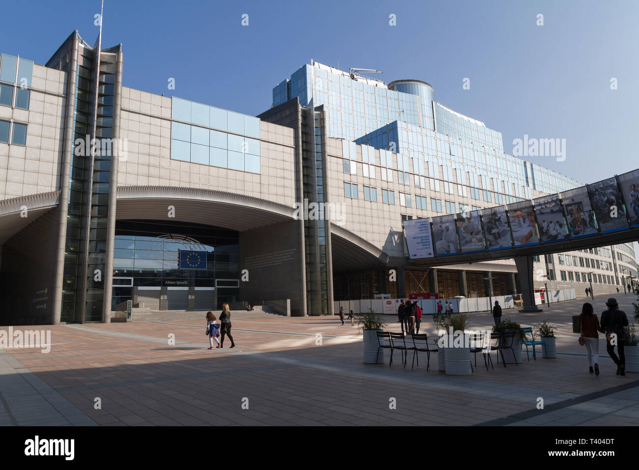 Gebäude des Europäischen Parlaments in Brüssel Stockfoto