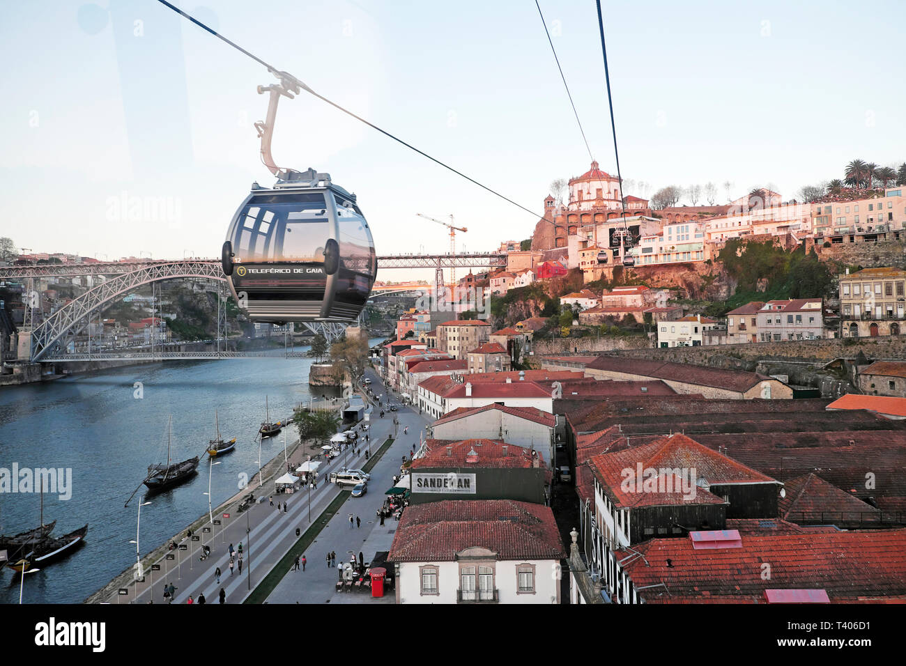 Luftaufnahme von Kloster da Serra do Pilar von Teleférico Vila Nova de Gaia Seilbahn auf dem Douro in Porto, Portugal Europa EU-KATHY DEWITT Stockfoto