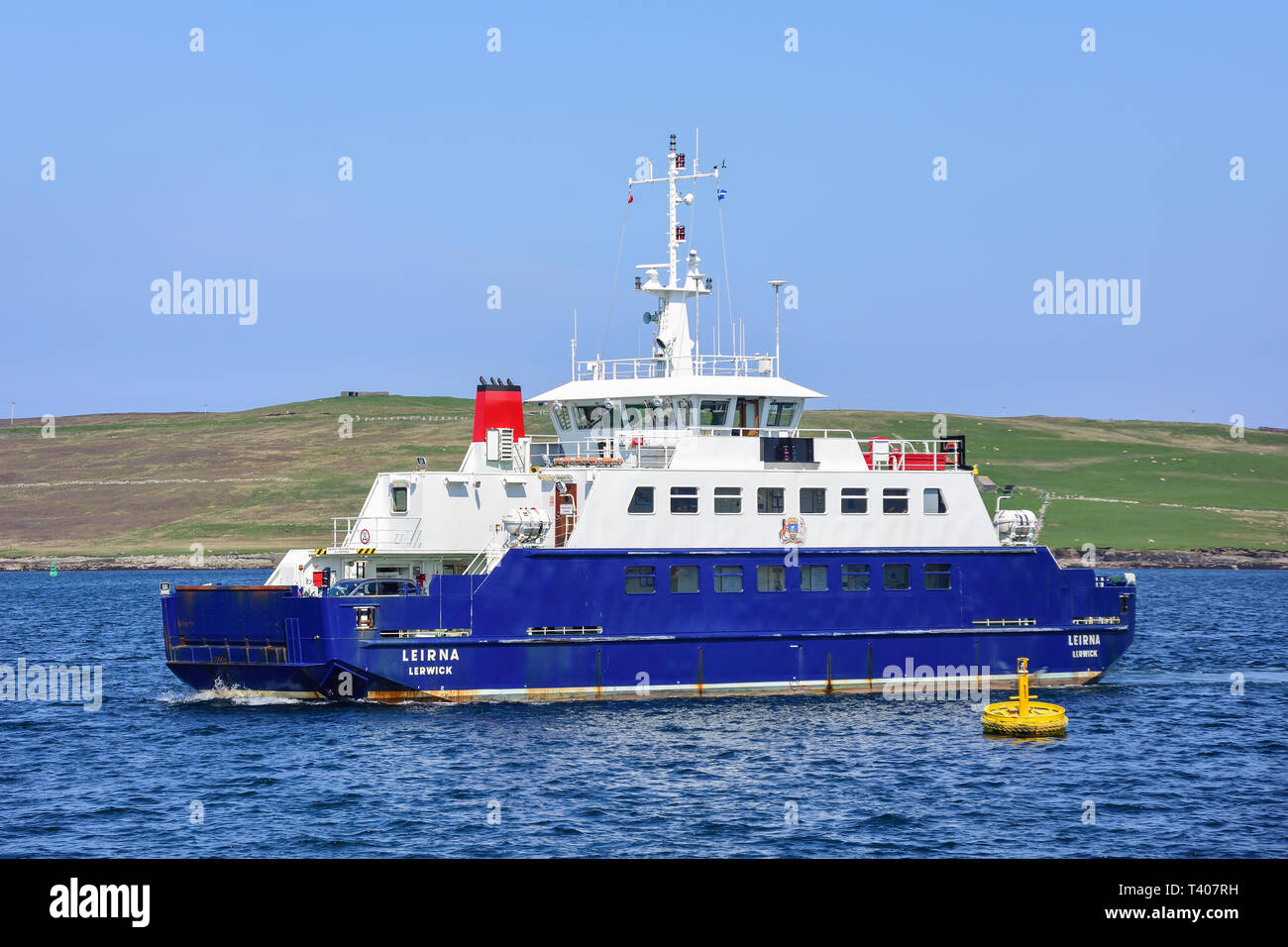 MV Leirna doppelseitige Ro-Ro-Fähre von Bressay, Lerwick, Lerwick, Shetland, Nördliche Inseln, Schottland, Vereinigtes Königreich Stockfoto