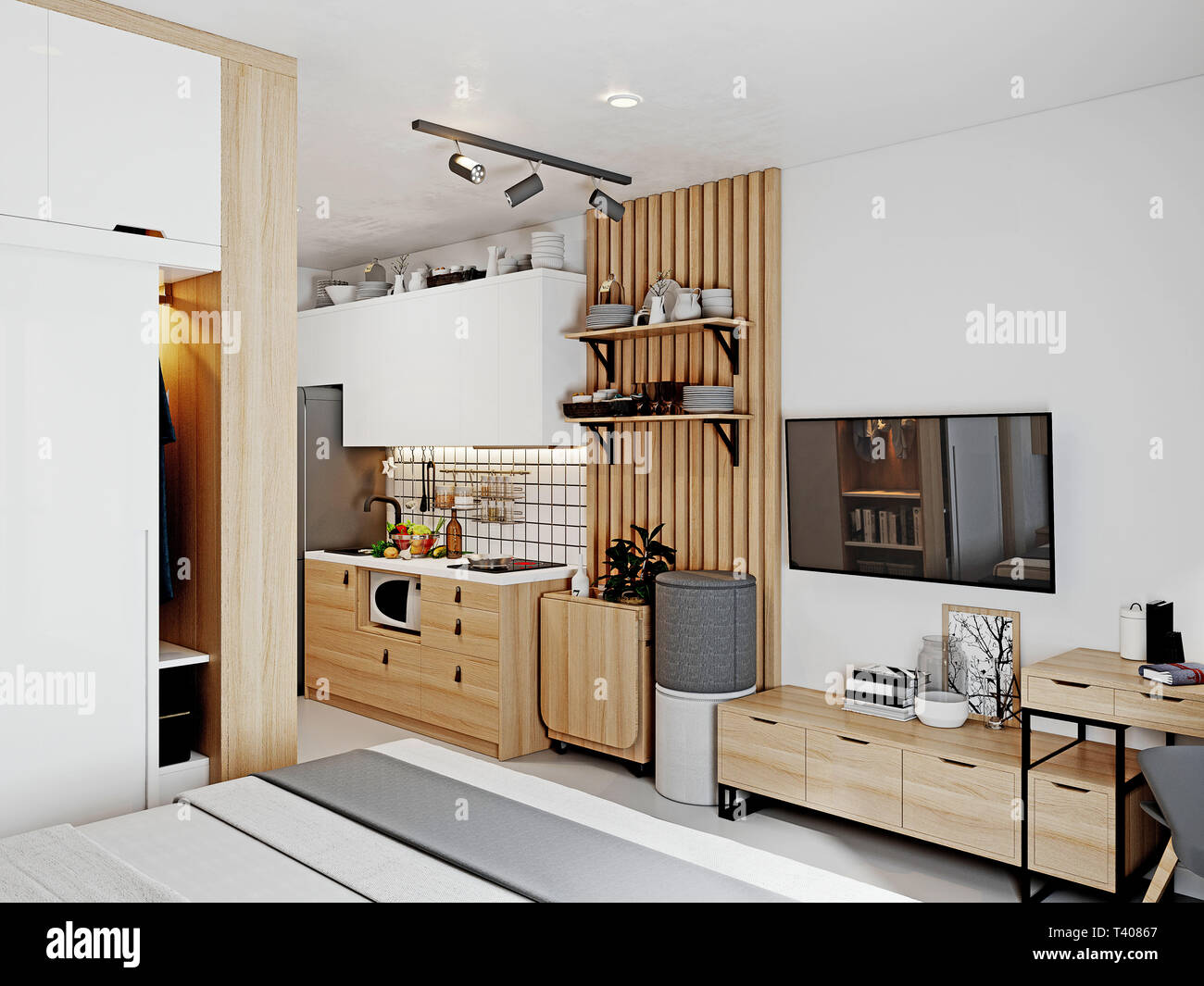 3D-Render Home Interior Stockfoto