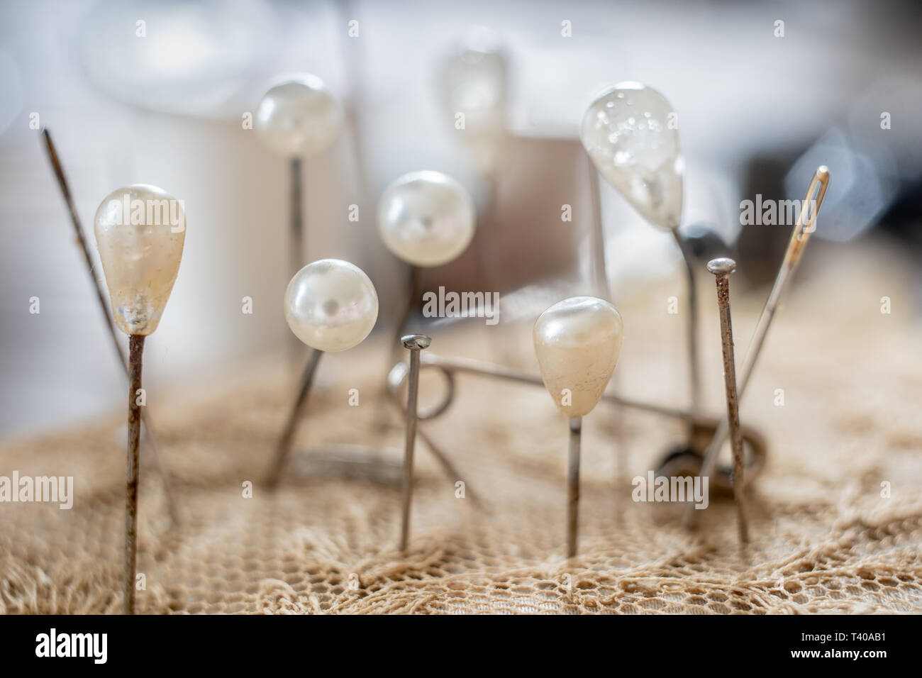 Näheinrichtung Stockfoto