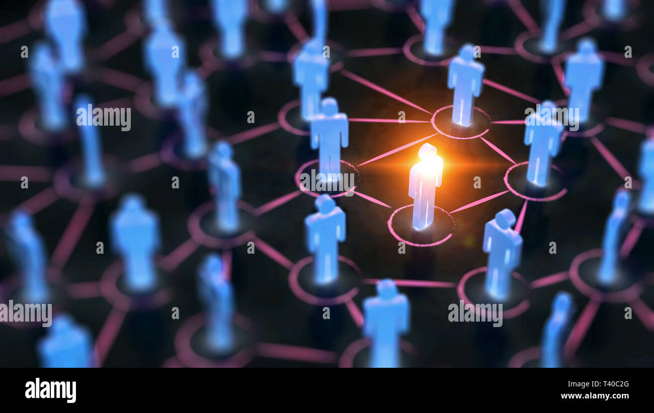 Abstrakte soziale Netzwerk Konzept, die menschlichen Figuren. Stockfoto