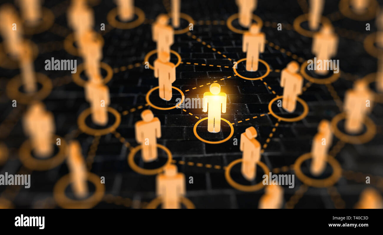 Abstrakte soziale Netzwerk Konzept, die menschlichen Figuren. Stockfoto