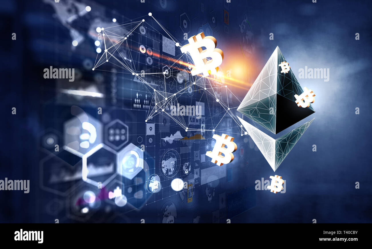 Technik der Zukunft, crypto Währung Konzept Stockfoto