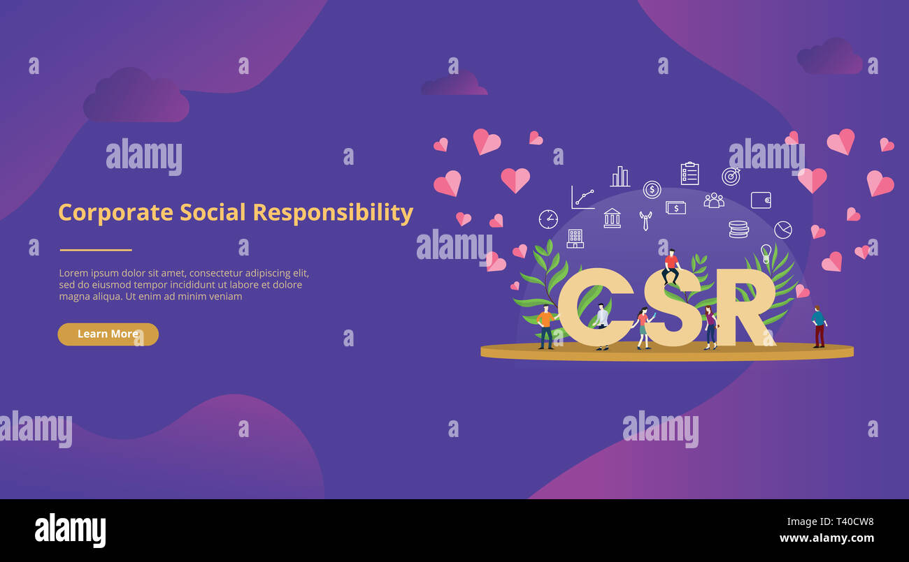 Csr Corporate Social Responsibility Konzept Big Text Mit Menschen F R Website Vorlage Banner