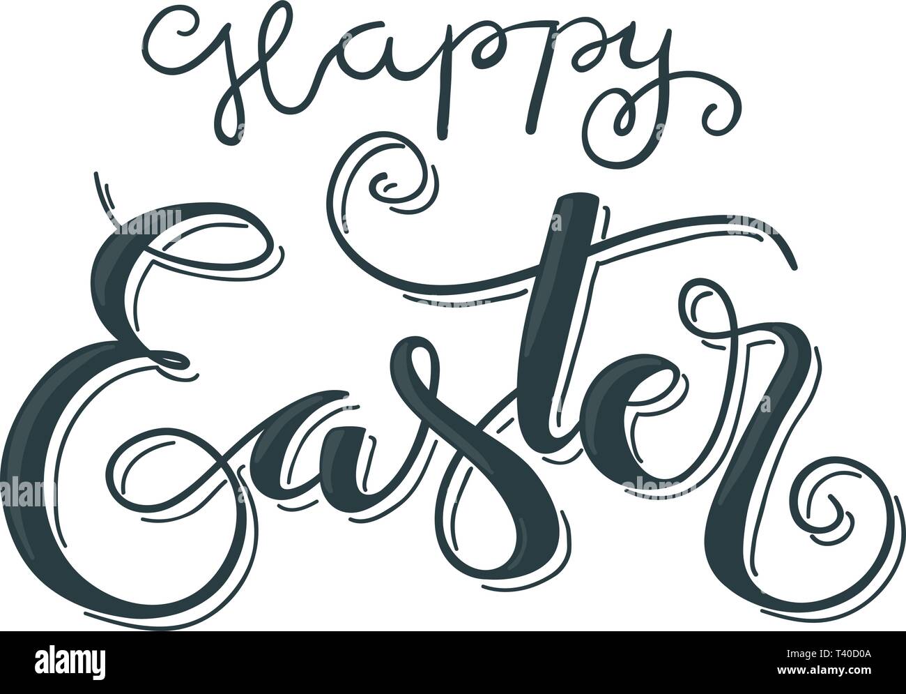 Frohe Ostern schöne Hand-Schriftzug Vektor Stock Vektor