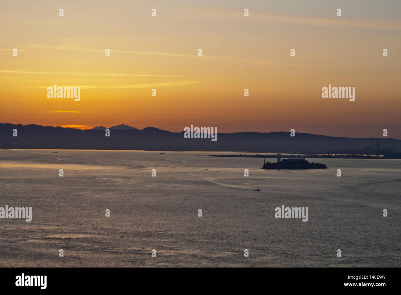 Schönen Sonnenaufgang über der Bay Area Stockfoto