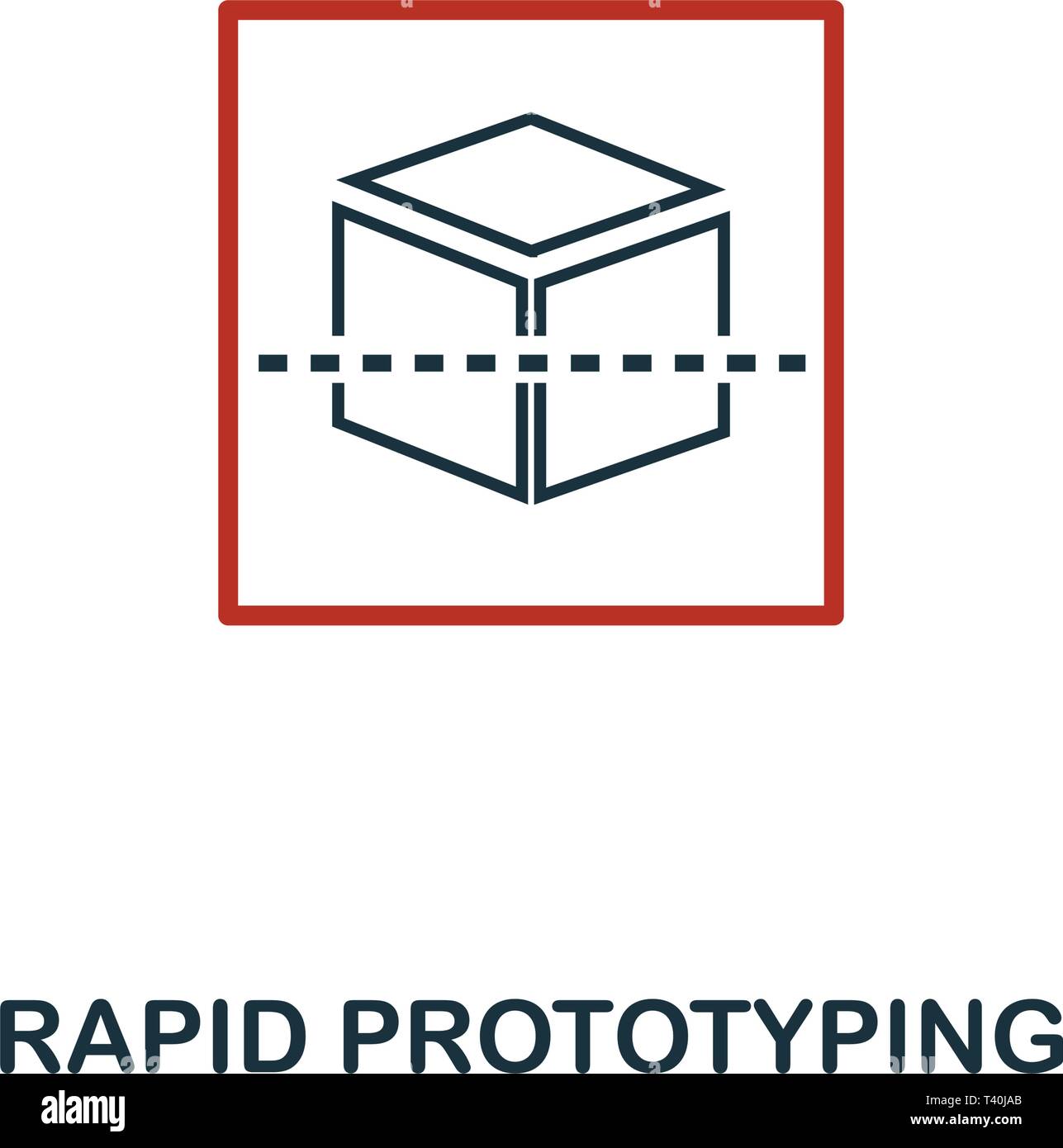 Rapid Prototyping Symbol in zwei Farben Design. Rot und Schwarz Stil Elemente von Machine Learning icons Collection. Kreative Rapid Prototyping Symbol. Für Stock Vektor