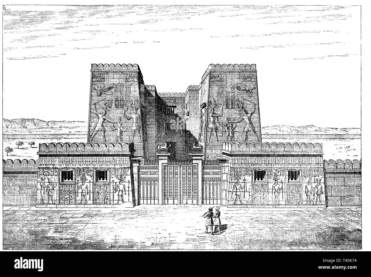 Pavillon von Medinet Habu (Monument von Ramses III) Wiederherstellung von Th. Thipiez, Stockfoto