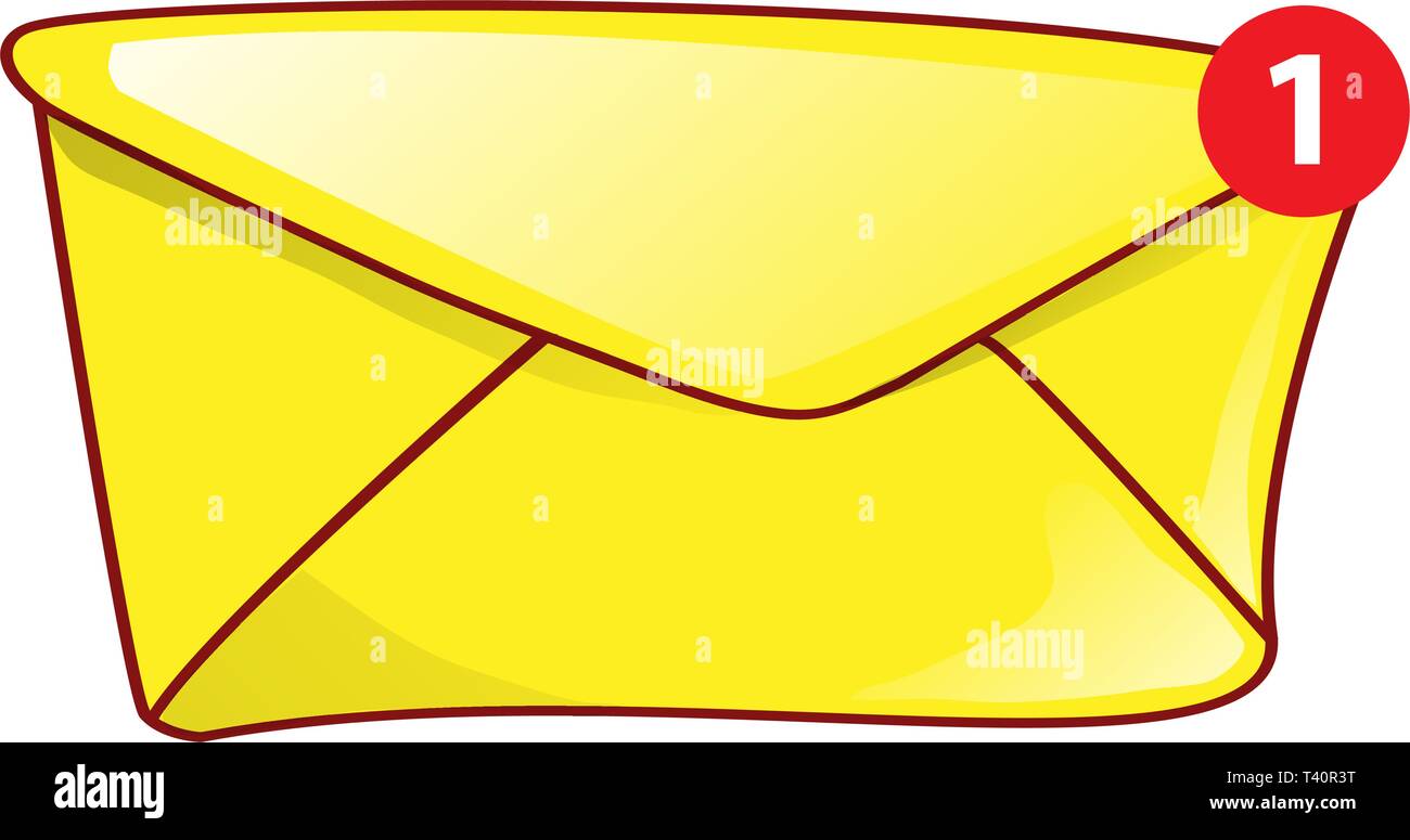 Mail Symbol Briefumschlag. E-Mail Benachrichtigung mit roten Marker eine Meldung. clip art Vector Illustration Stock Vektor
