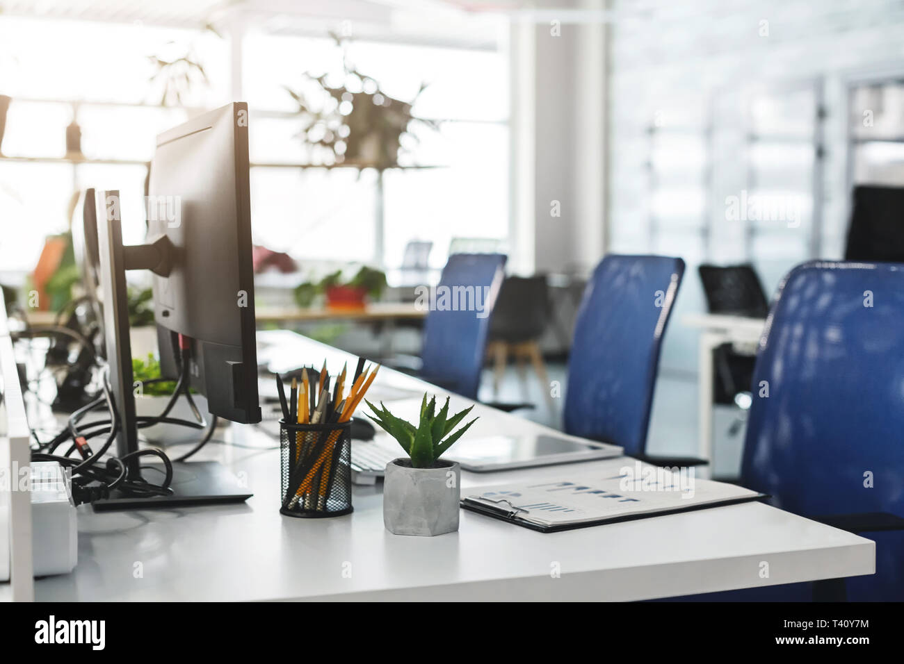 Innenraum der gemütliche leer Moderne coworking Büro Stockfoto