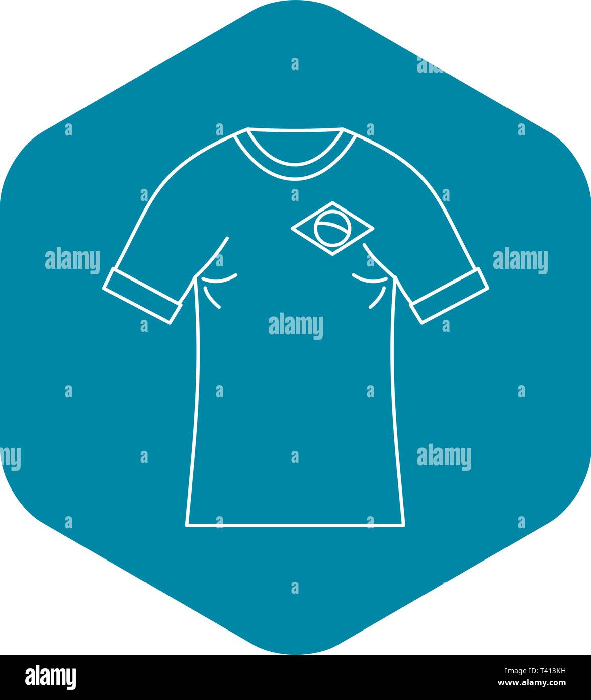 Brasilianischen Fußball-t-shirt Symbol, einfachen Stil Stock Vektor