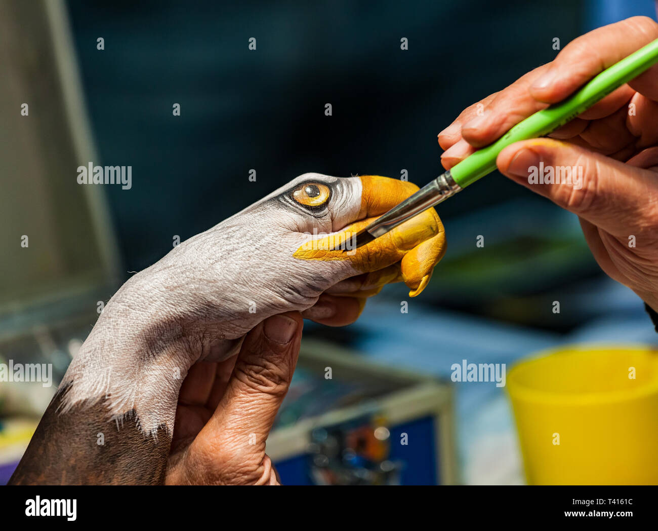 Weißkopfseeadler auf einer hand bemalt Stockfoto