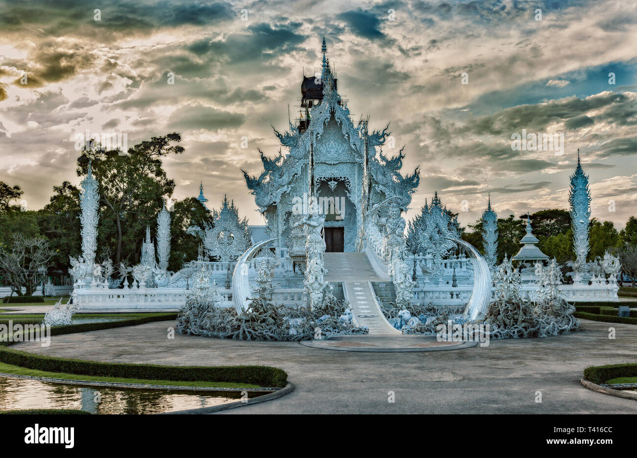 Wat Rong Khun - weiße Tempel - Chiang Rai, Thailand Stockfoto