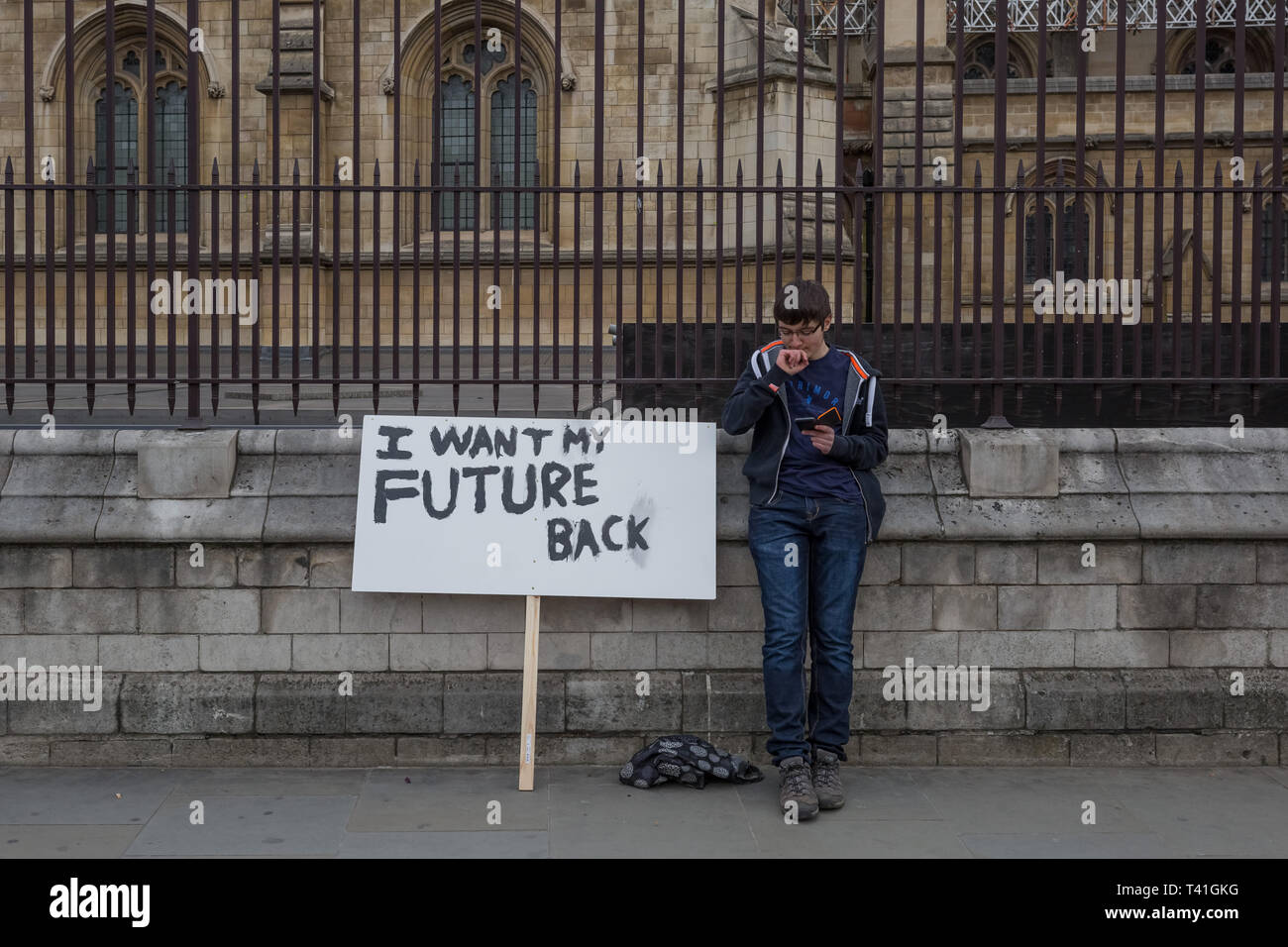 Studenten nehmen an der dritten Jugend Streik 4 Klima Proteste. Westminster, London, Großbritannien. Stockfoto