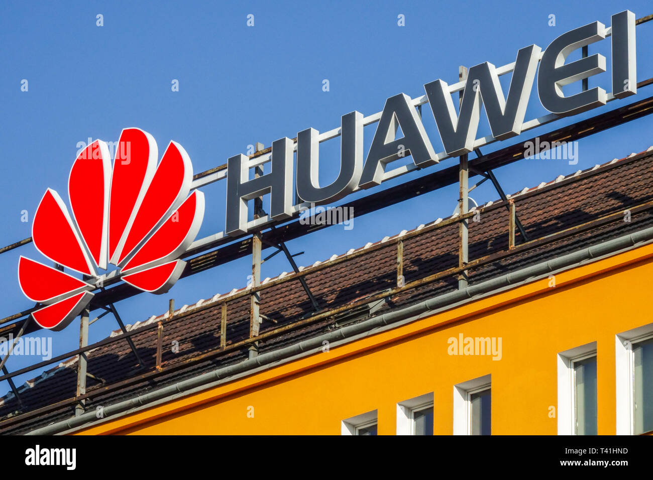 Huawei Logo Wien Österreich Stockfoto