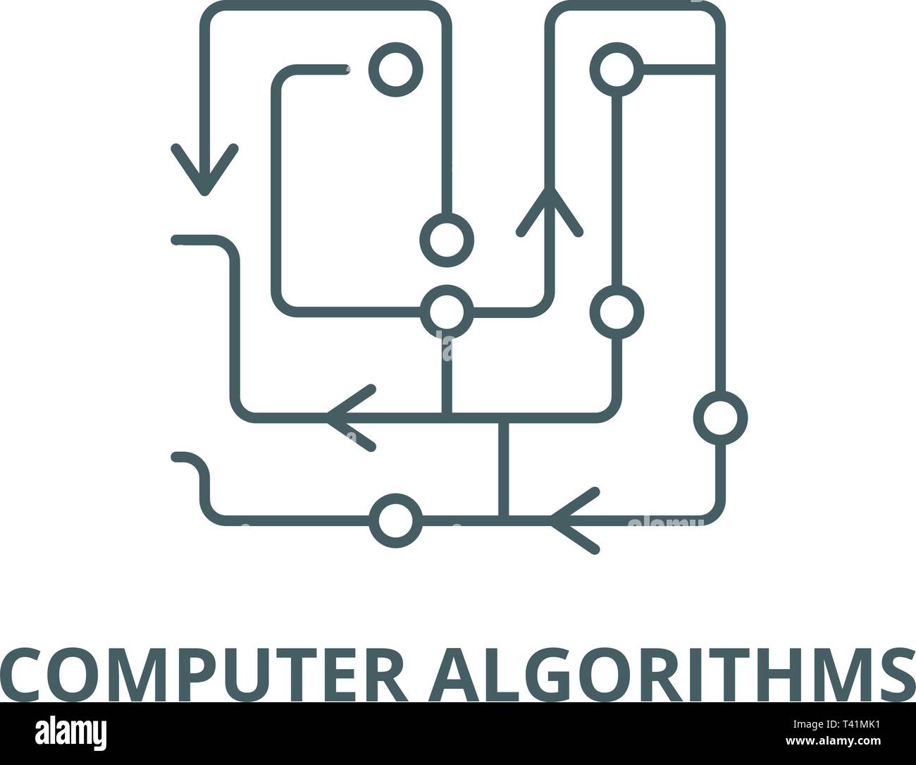 Computer Algorithmen Symbol Leitung, Vektor. Computer Algorithmen ...