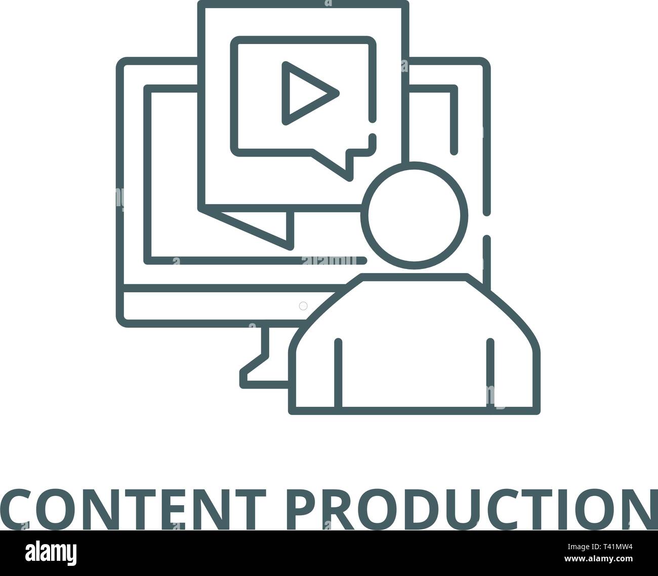 Inhalt Produktionslinie Symbol Vektor Die Produktion Von Inhalten Umrisse Zeichen Symbol Abbildung Stock Vektorgrafik Alamy