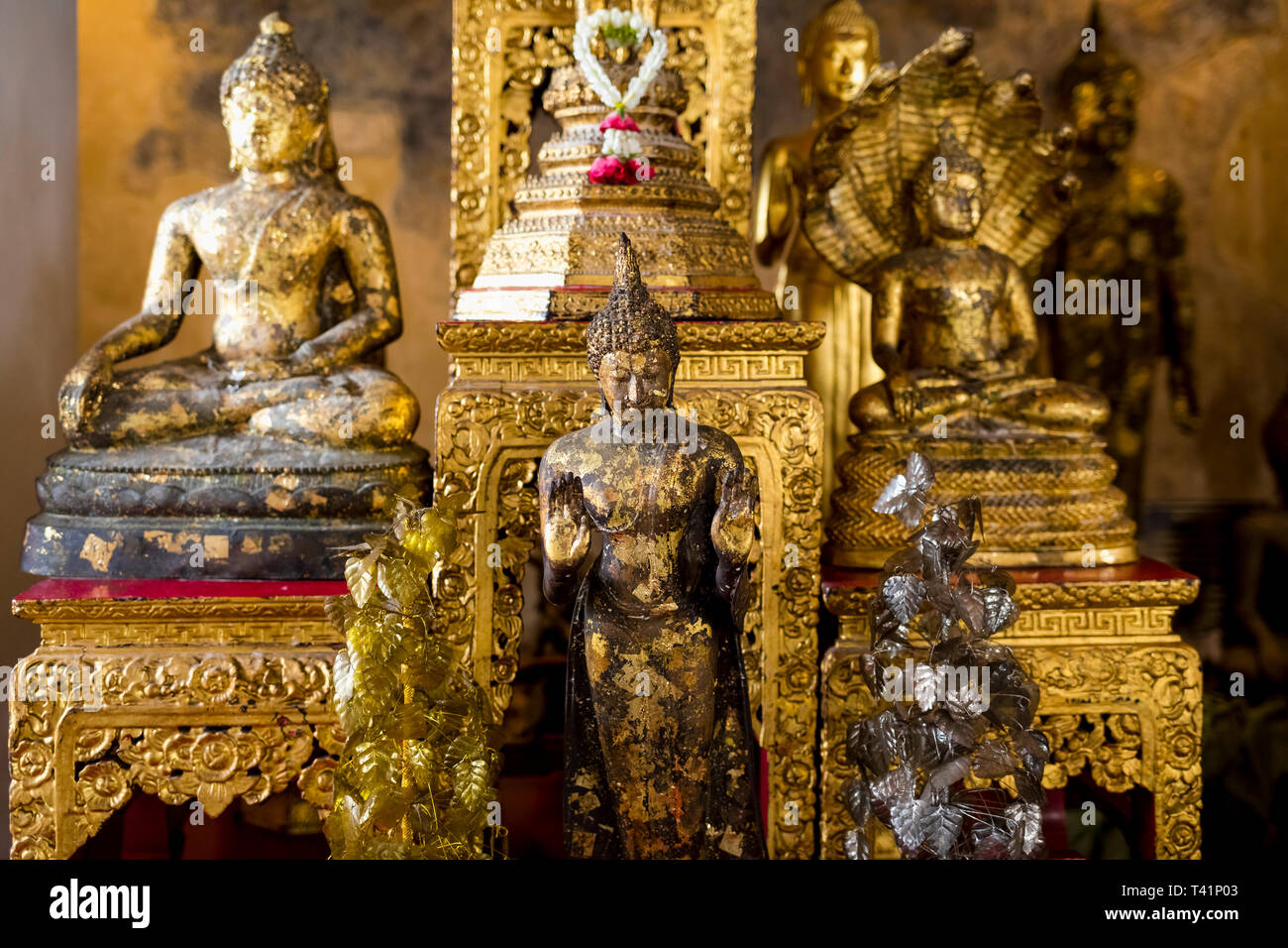 Detail eines Tempels im Grand Palace in Bangkok, Thailand. Stockfoto