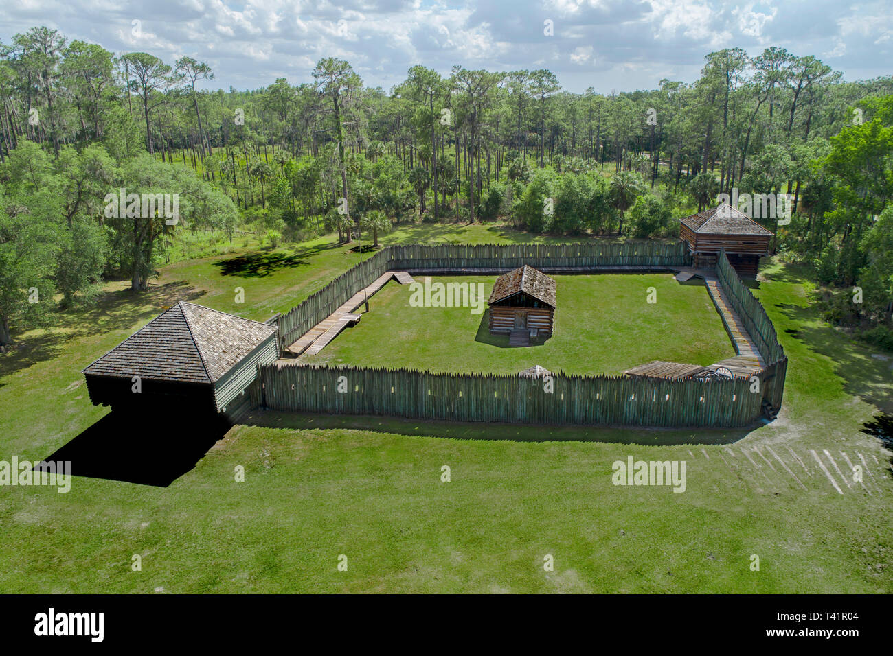 Fort Foster ist eine zweite Seminole Krieges fort in zentralem Florida, 9 km südlich von Aktuelle entfernt - Tag Zephyrhills in Pasco County. Fort Pflege wurde oder Stockfoto