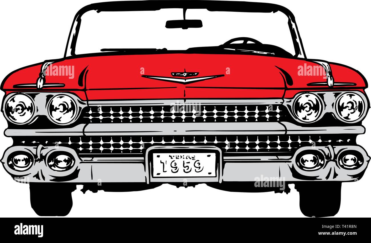 1959 Cadillac Vector Illustration Stock Vektor