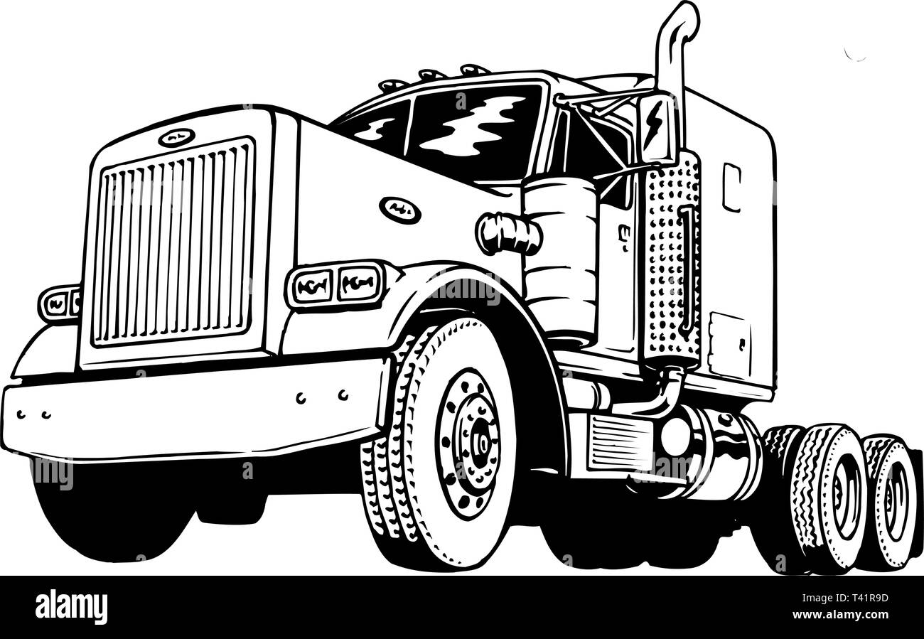Klassische Peterbilt Vector Illustration Stock Vektor