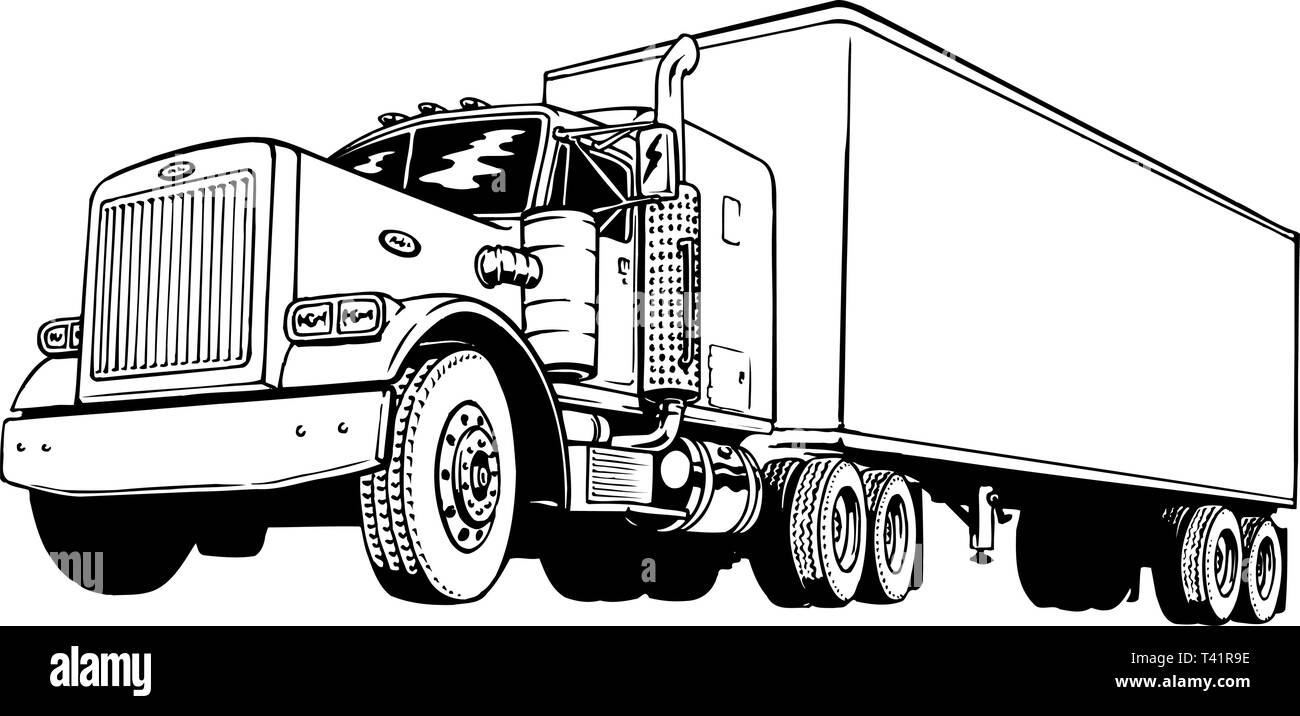 Klassische Peterbilt Vector Illustration Stock Vektor