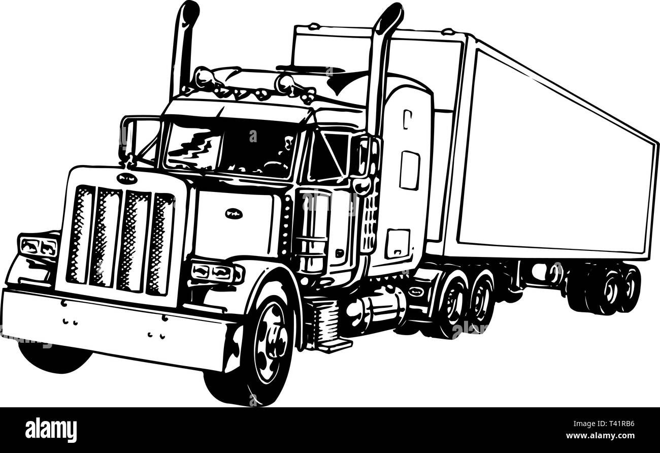 Traktoren Anhänger Vector Illustration Stock Vektor