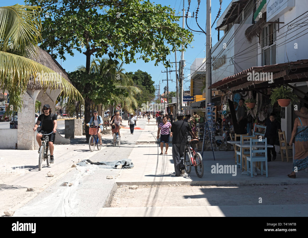 Main Street in Tulum Quintana Roo Mexiko Stockfoto