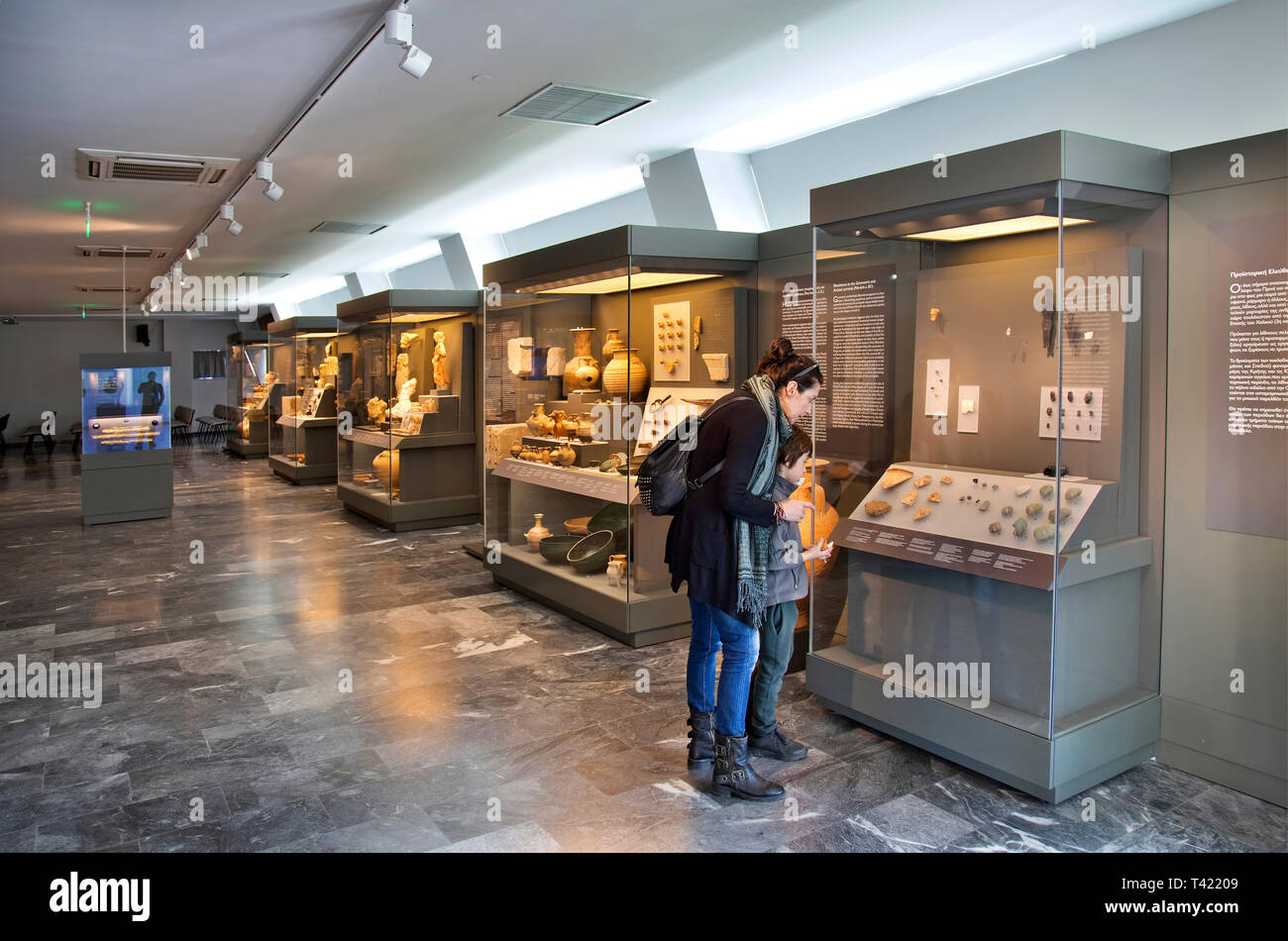 Im Museum der archäologischen Stätte von Ancient Eleutherna, Rethimnon, Kreta, Griechenland. Stockfoto