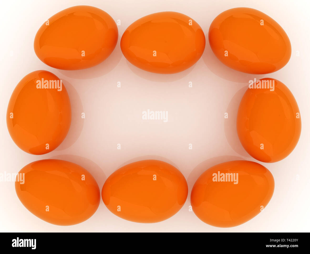 Bunte eier auf weißem Hintergrund Stockfoto