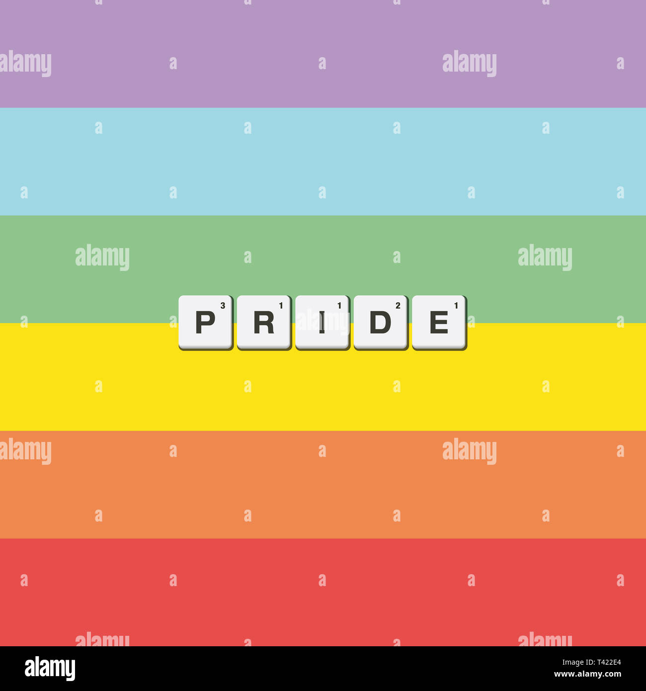 Toleranz und Frieden Regenbogen Flagge. Stolz. Stockfoto