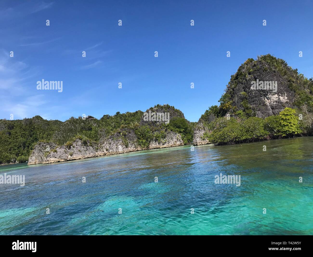 Piaynemo Geo-Park in Raja Ampat Papua Indonesien Stockfoto