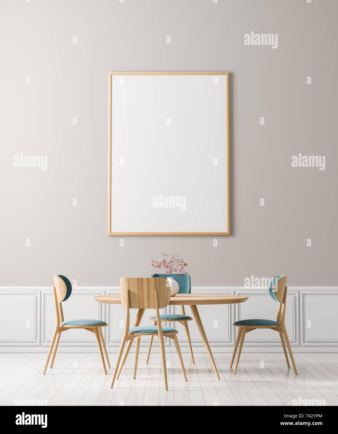 Mock Up Titelbild Im Skandinavischen Stil Speisesaal