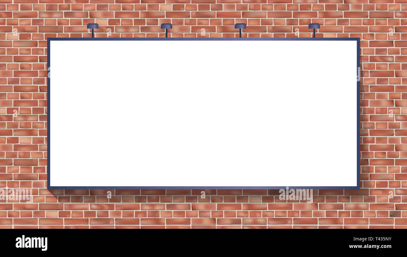 Weiß billboard Mockup auf Mauer Vector Illustration verwenden für ihre Werbung oder Produkt Stock Vektor