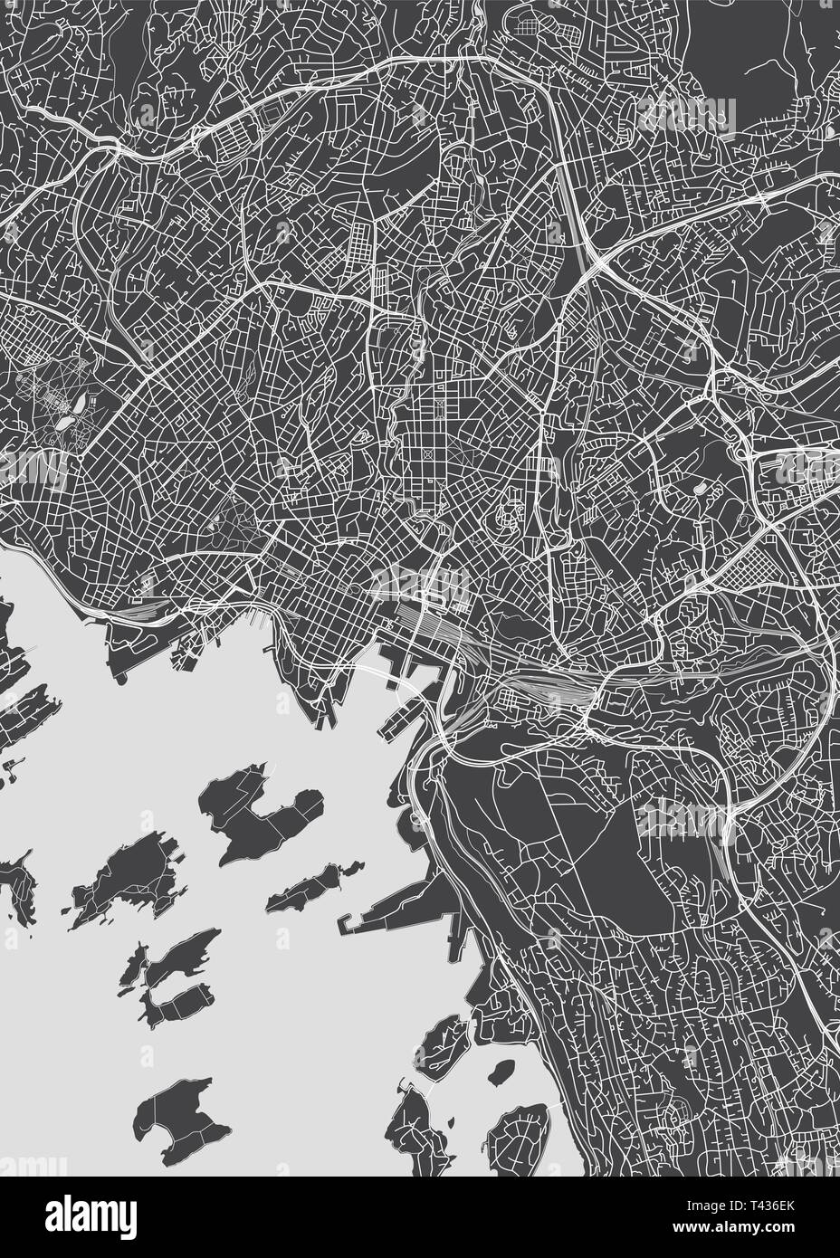 Stadtplan Oslo, monochrome detaillierten Plan, Vector Illustration für Ihr Design Stock Vektor