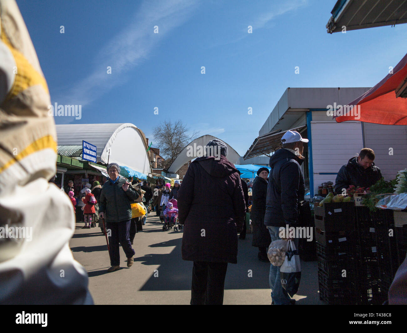 Tschernigow, Ukraine - 1052015: zentrale Chernigiv Marktplatz Stockfoto