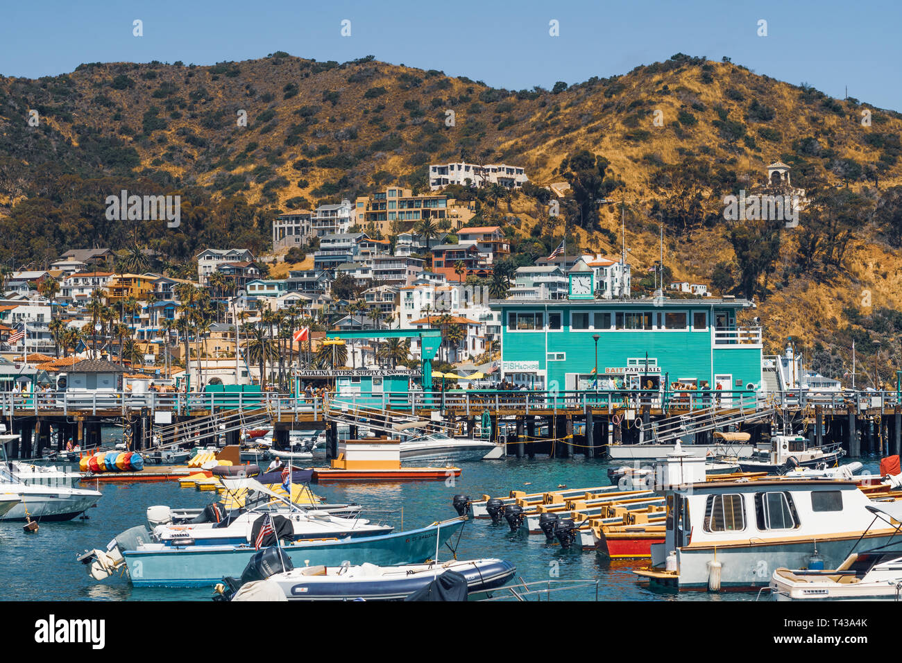 Die am meisten besuchte Reiseziel auf Catalina Island ist der Ort von Avalon. Juni 29, 2017 Stockfoto