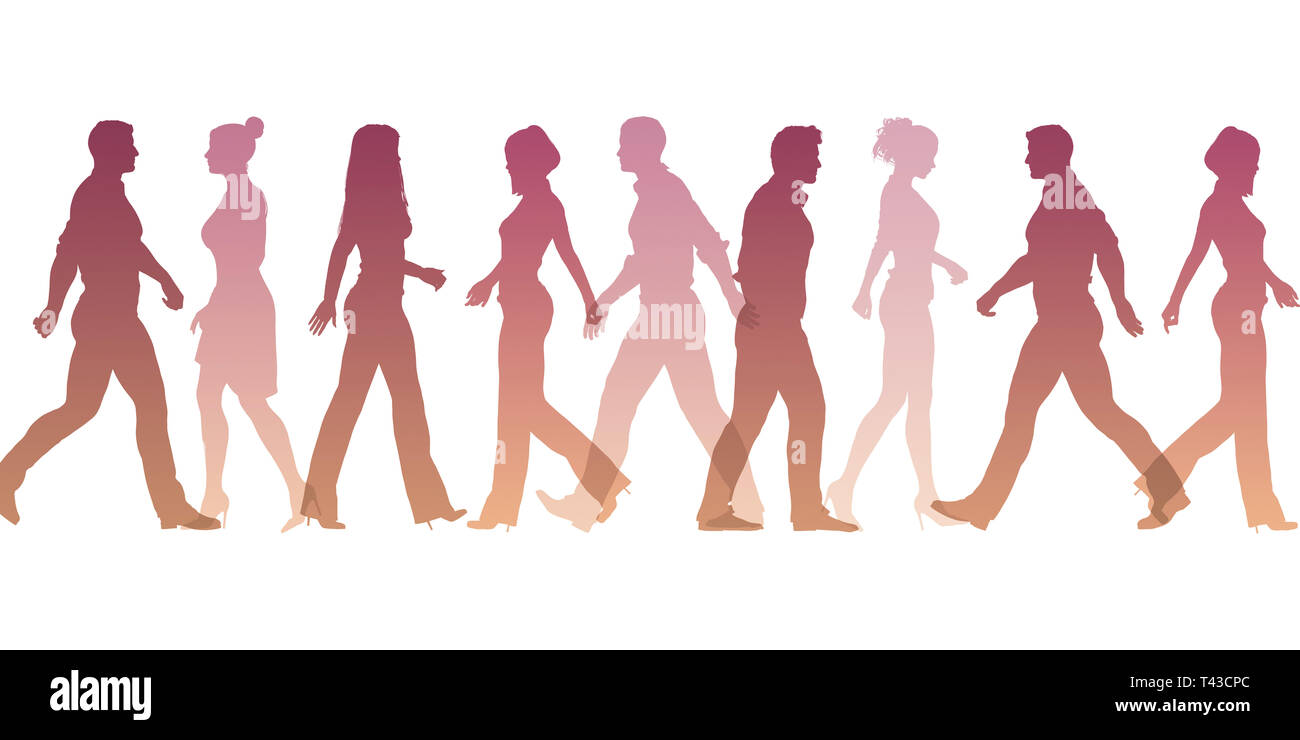 Seitenansicht des beschäftigten Menschen als Business Konzept Stockfoto