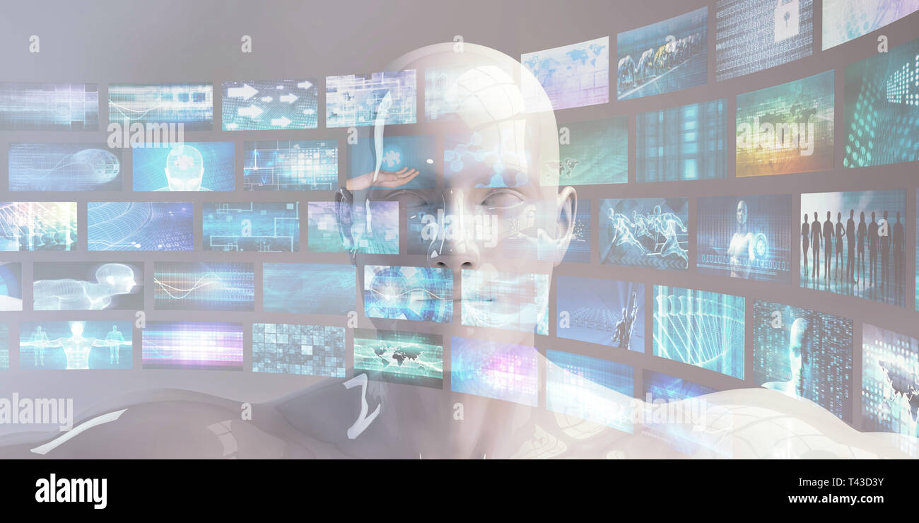 Multimedia Streaming und digitale Unterhaltung Video Konzept Stockfoto