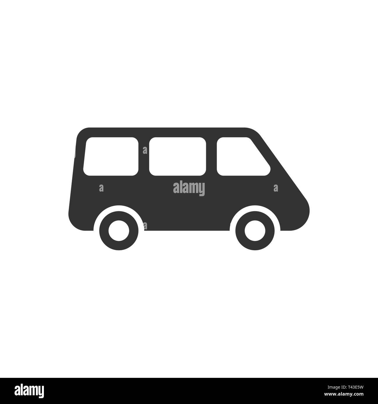 Pkw minivan Zeichen Symbol im flachen Stil. Auto Bus Vector Illustration auf weißem Hintergrund isoliert. Lkw-banner Business Konzept. Stock Vektor