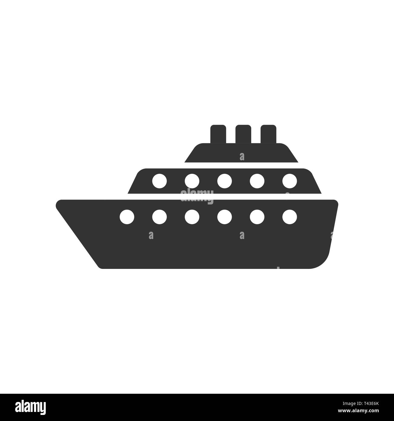 Schiff Kreuzfahrt zeichen Symbol im flachen Stil. Frachtboot Vector Illustration auf weißem Hintergrund isoliert. Schiff Geschäftskonzept. Stock Vektor