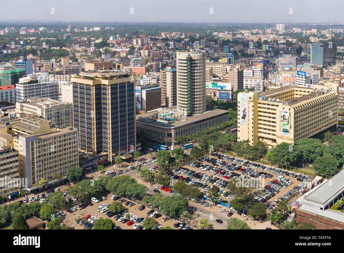 Das Hilton Nairobi Hotel Gebäude und Central Business District (CBD), Nairobi, Kenia Stockfoto