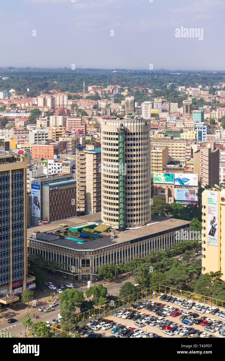 Das Hilton Nairobi Hotel Gebäude und Central Business District (CBD), Nairobi, Kenia Stockfoto