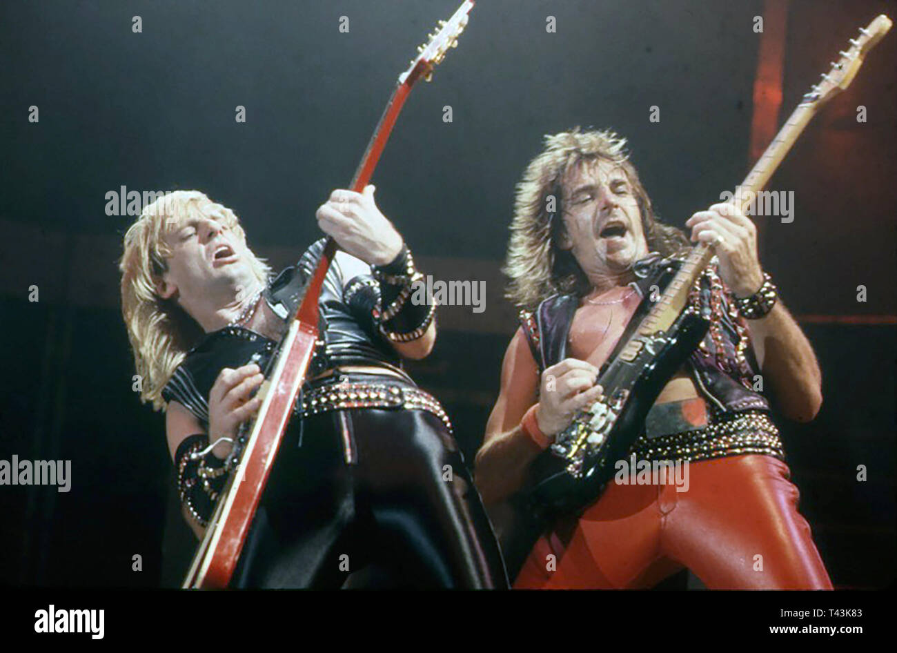 JUDAS PRIEST Englisch Heavy Metal Rock Gruppe im Jahr 1984. Foto: Jeffrey Mayer Stockfoto