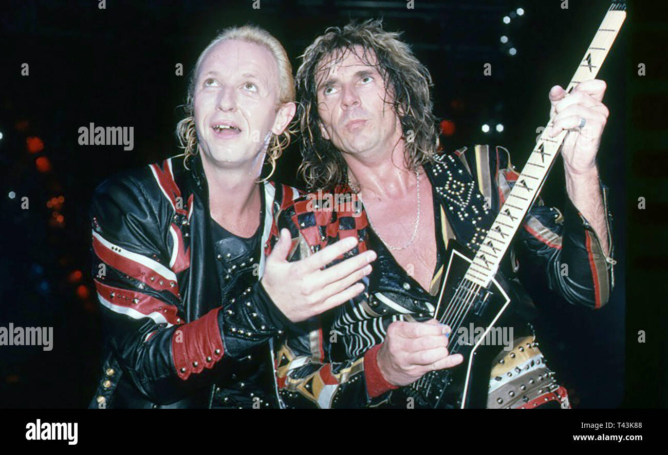 JUDAS PRIEST Englisch Heavy Metal Rock Gruppe im Jahr 1984. Foto: Jeffrey Mayer Stockfoto