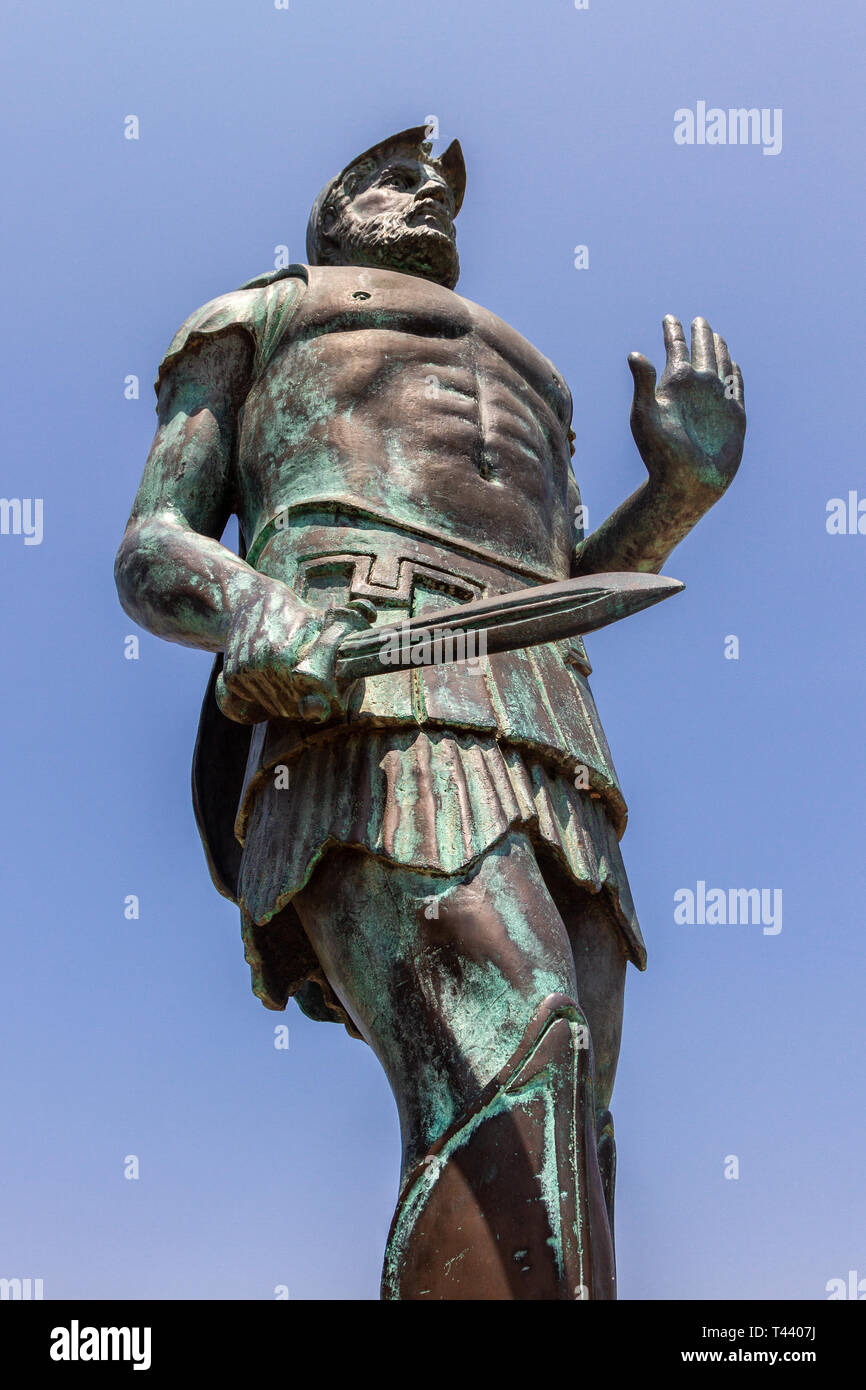 Statue des Miltiades, thevictorious Athenische General in der Schlacht von Marathon gegen die Perser, in 490 BC. Stockfoto